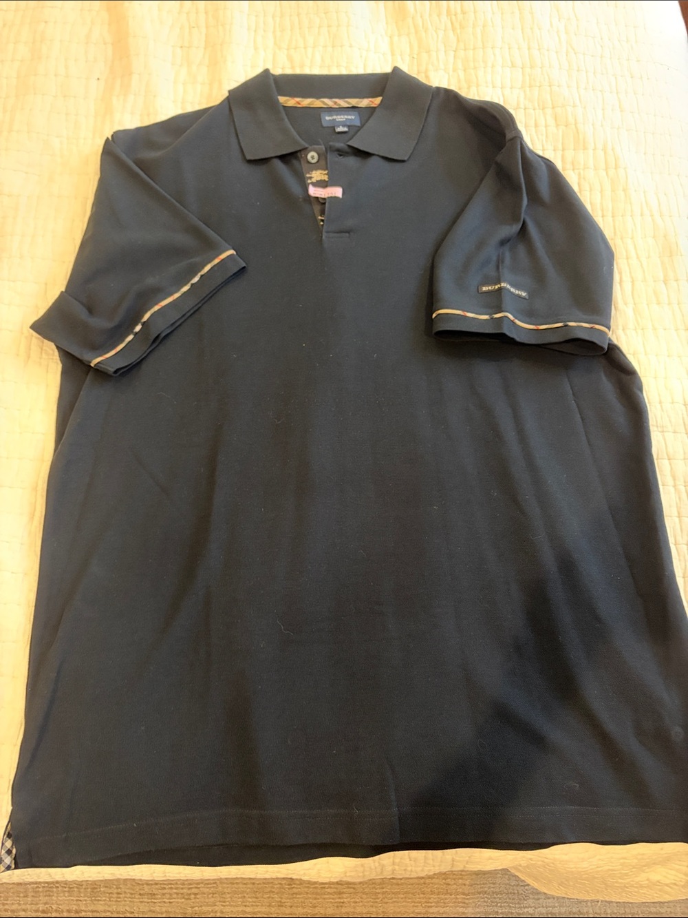 Men’s Burberry Golf Black Short-Sleeve Polo Shirt. Excellent like new condition.